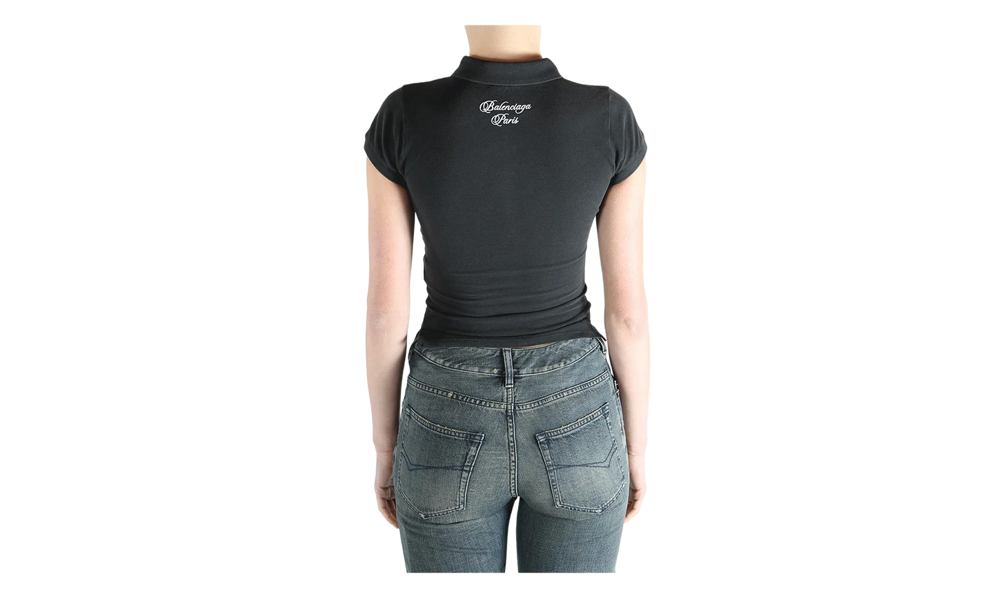 Cropped Polo T-Shirt WMNS "Washed Black" 850360 TTVM9 6552