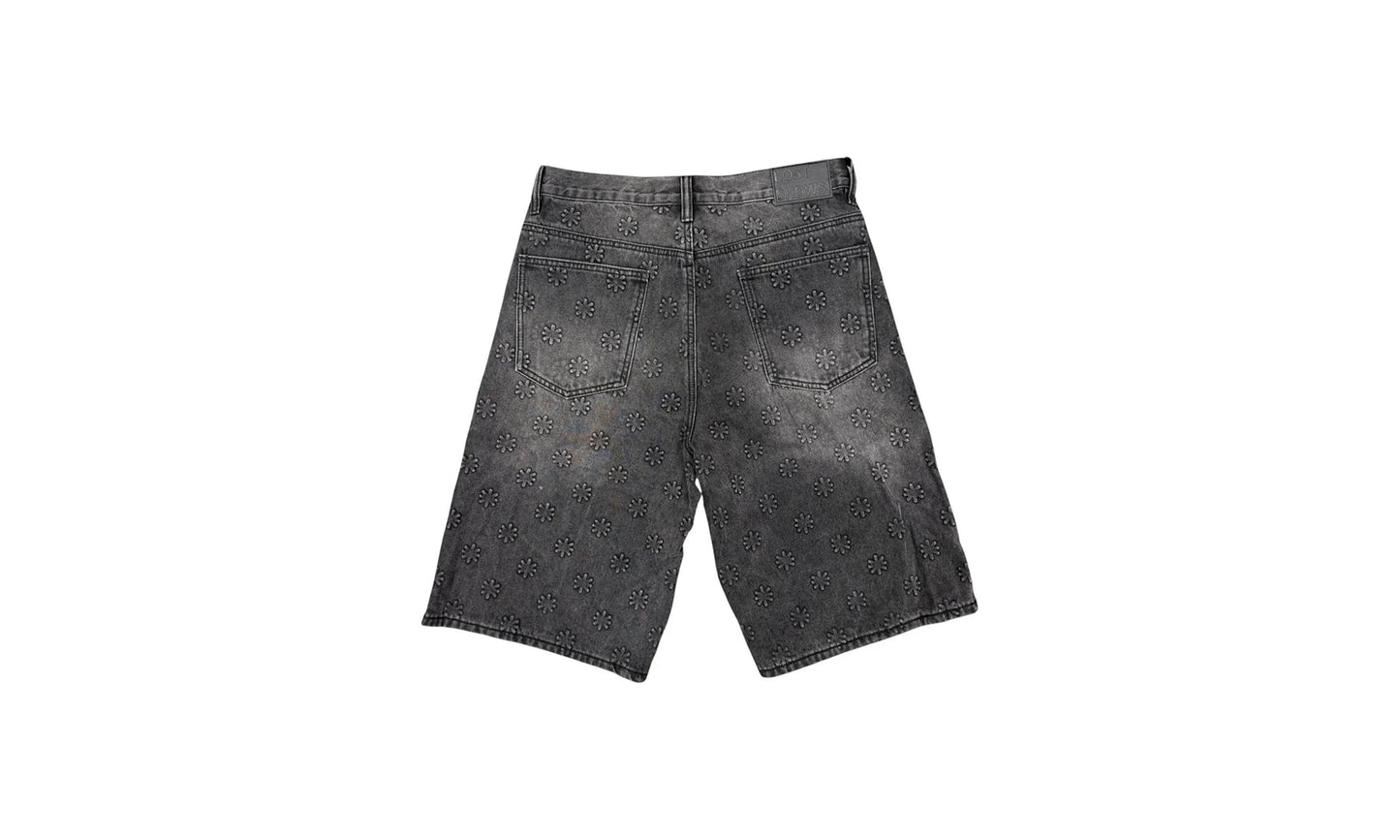 Embossed Jean Shorts "Black" 10049739