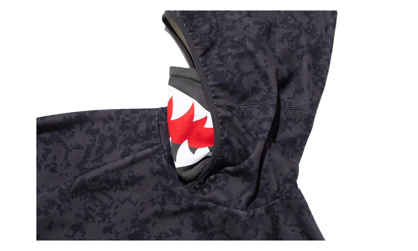 Kazuki Pixelate Camo Shark Relaxed Fit Pullover Hoodie "Charcoal" 1L83114901 CHARCOAL