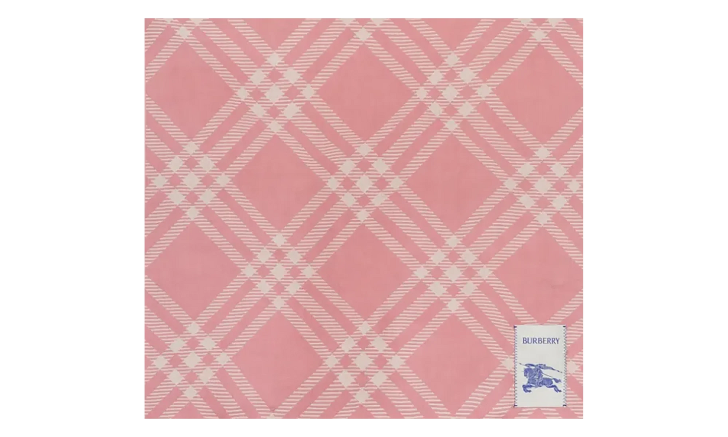 MU Wide Check Wool Silk Scarf "Sugar Pink" 8123251