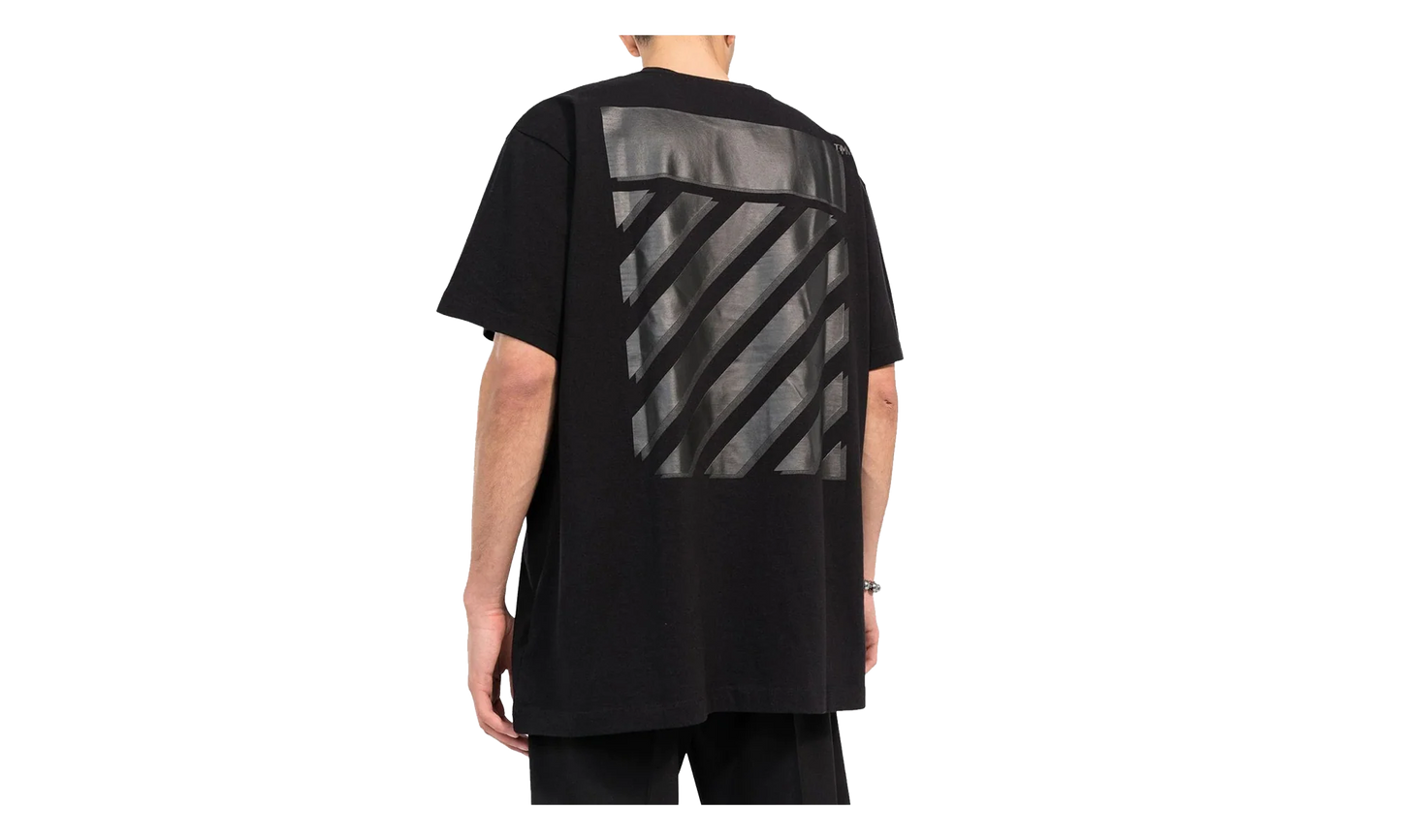 Diag Tab Over Short-Sleeve Tee "Black / Black" OMAA038C99JER0041010