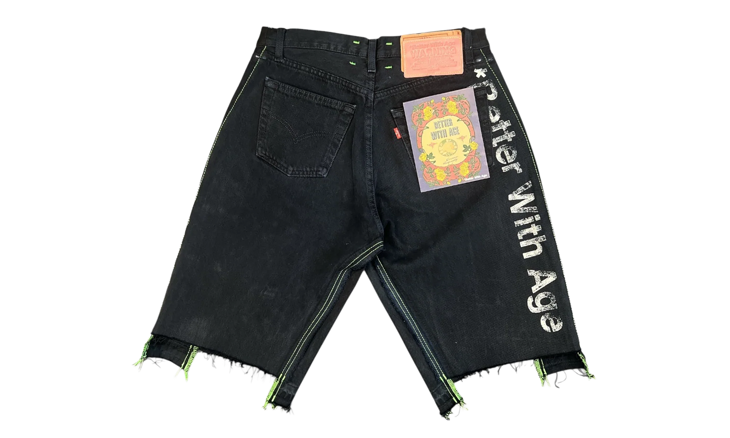 Monroe Triple-Wide Denim Shorts "Black" BWA100