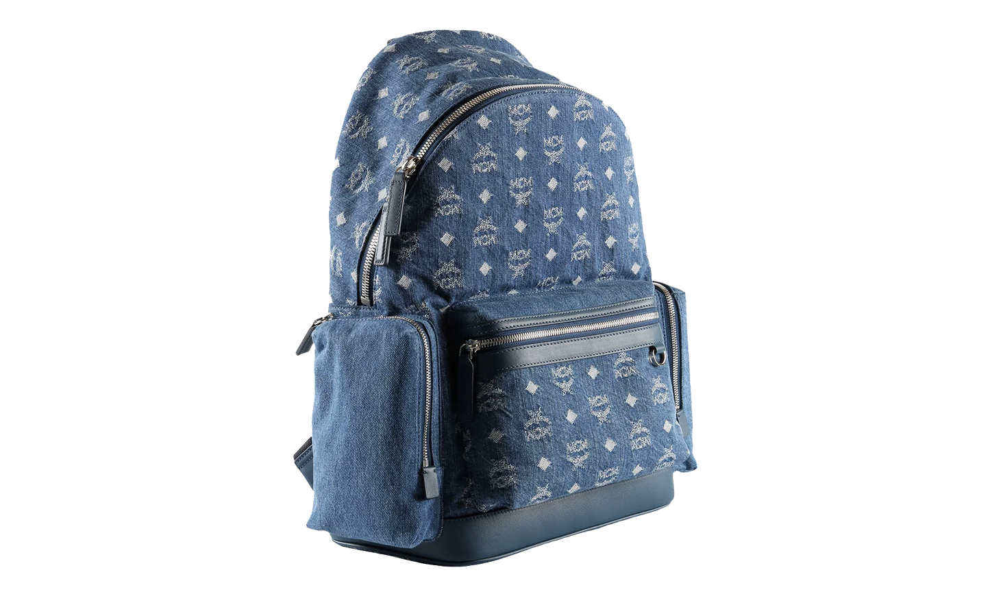 Medium Stark Backpack in Fabric "Denim Blue" MMKFAVE04HD001