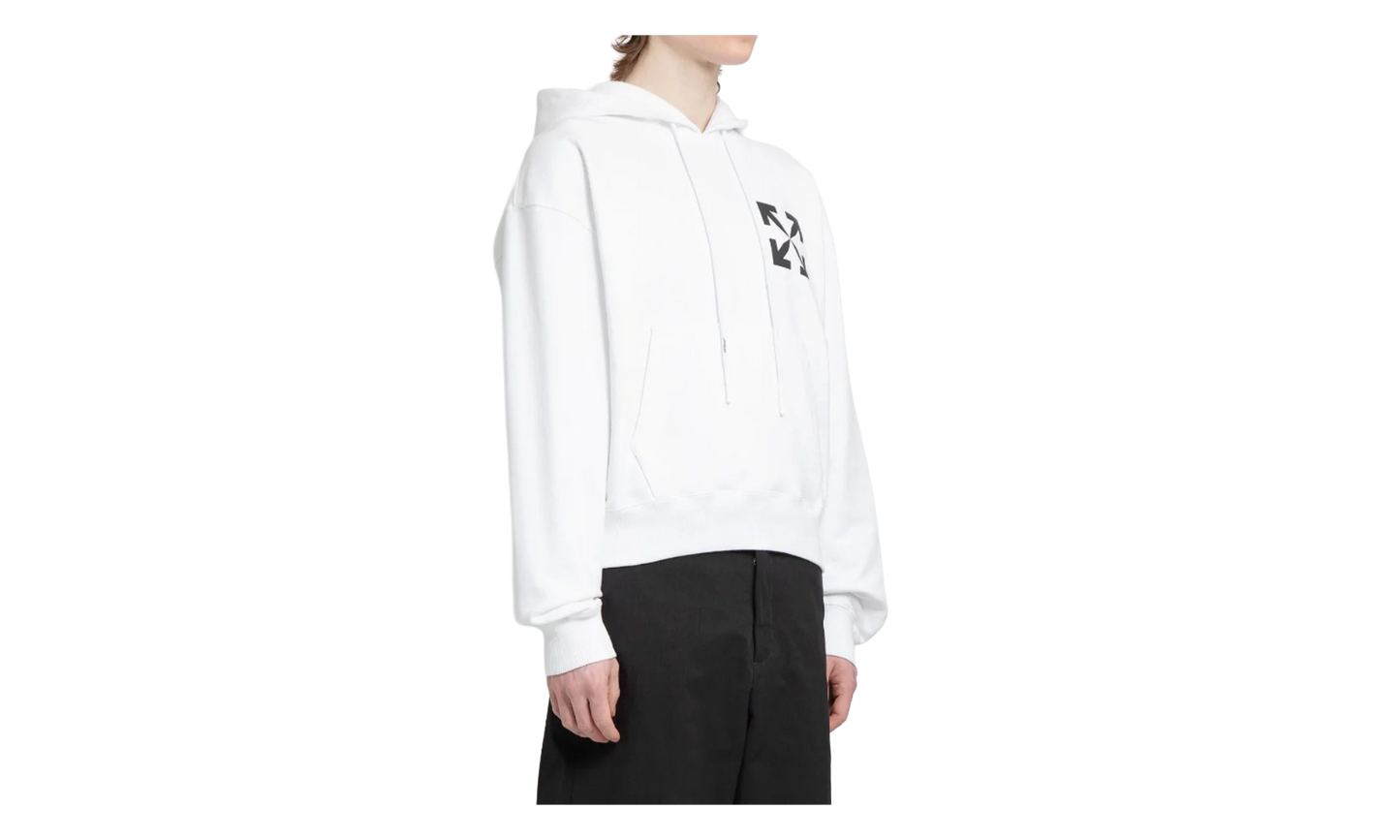 Single Arrow Over Hoodie "White" OMBB037C99FLE0080110