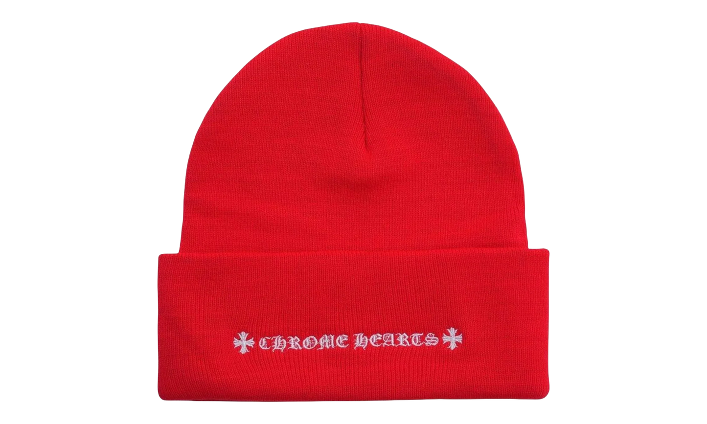 Embroidered CH Logo Beanie "Red White" CHRM1126