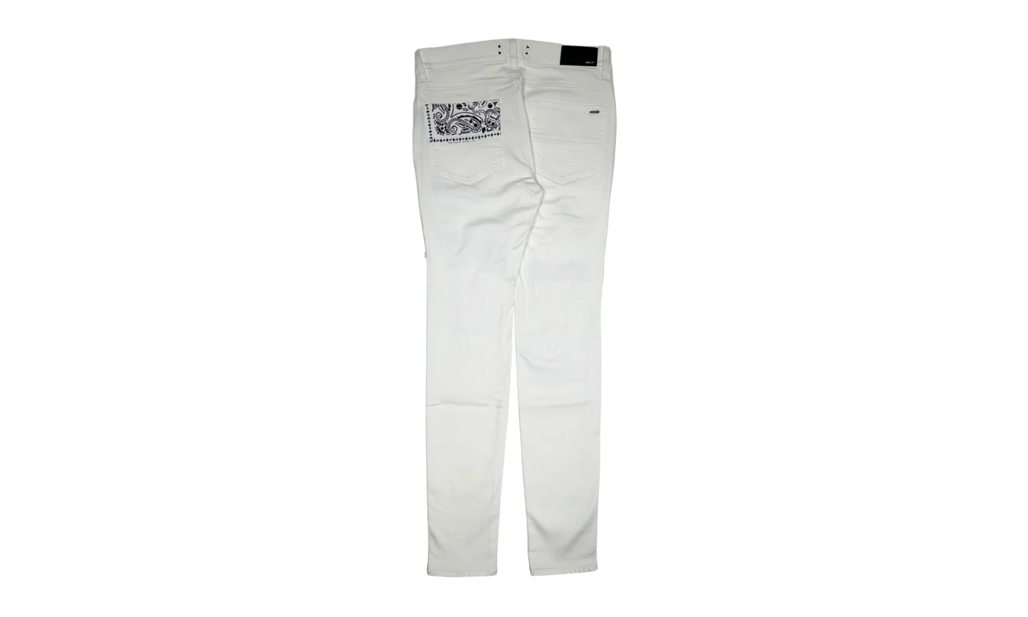 Vintage Bandana Art Patch Jeans "White" PS22MDS023 140