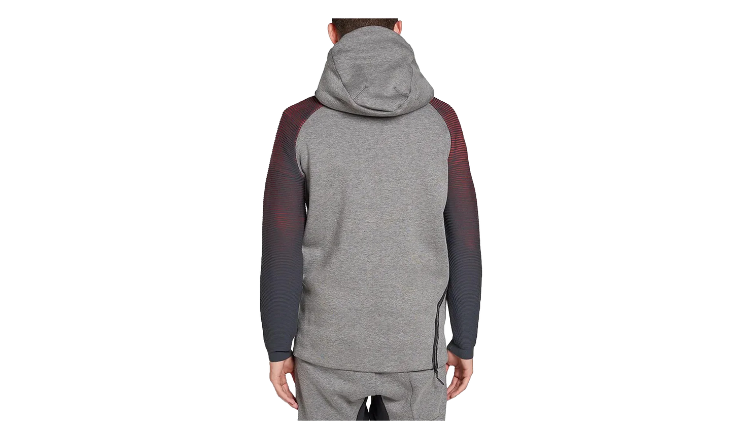 Tech Fleece Long Funnel Zip Hoodie "Carbon Heather / Black" 805655 063