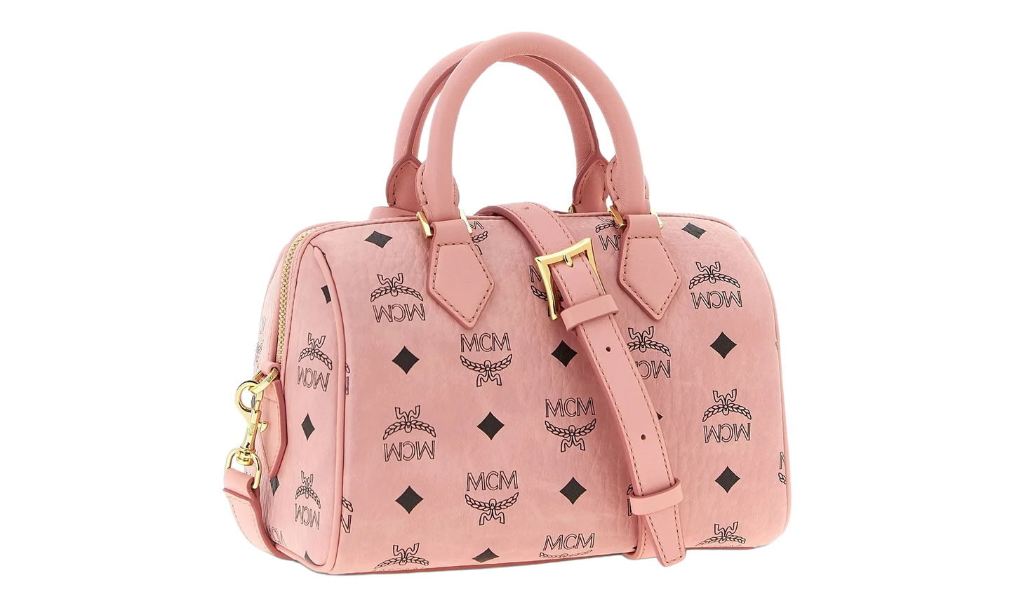 Small Ella Boston Bag in Visetos "Soft Pink" MWBFAEA03PZ001