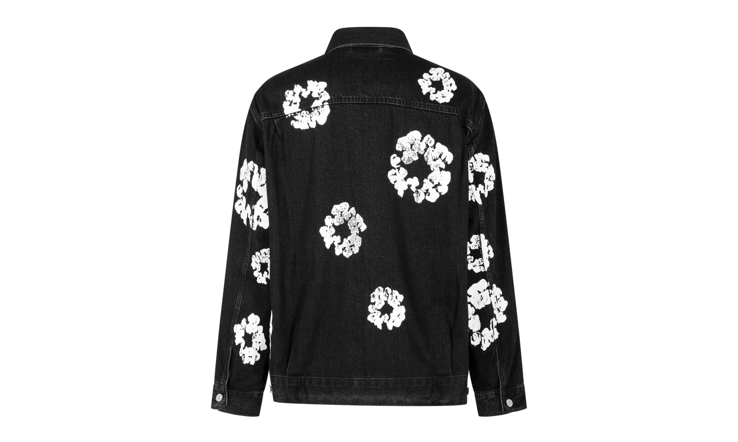 The Cotton Wreath Denim Jacket "Black" DT15