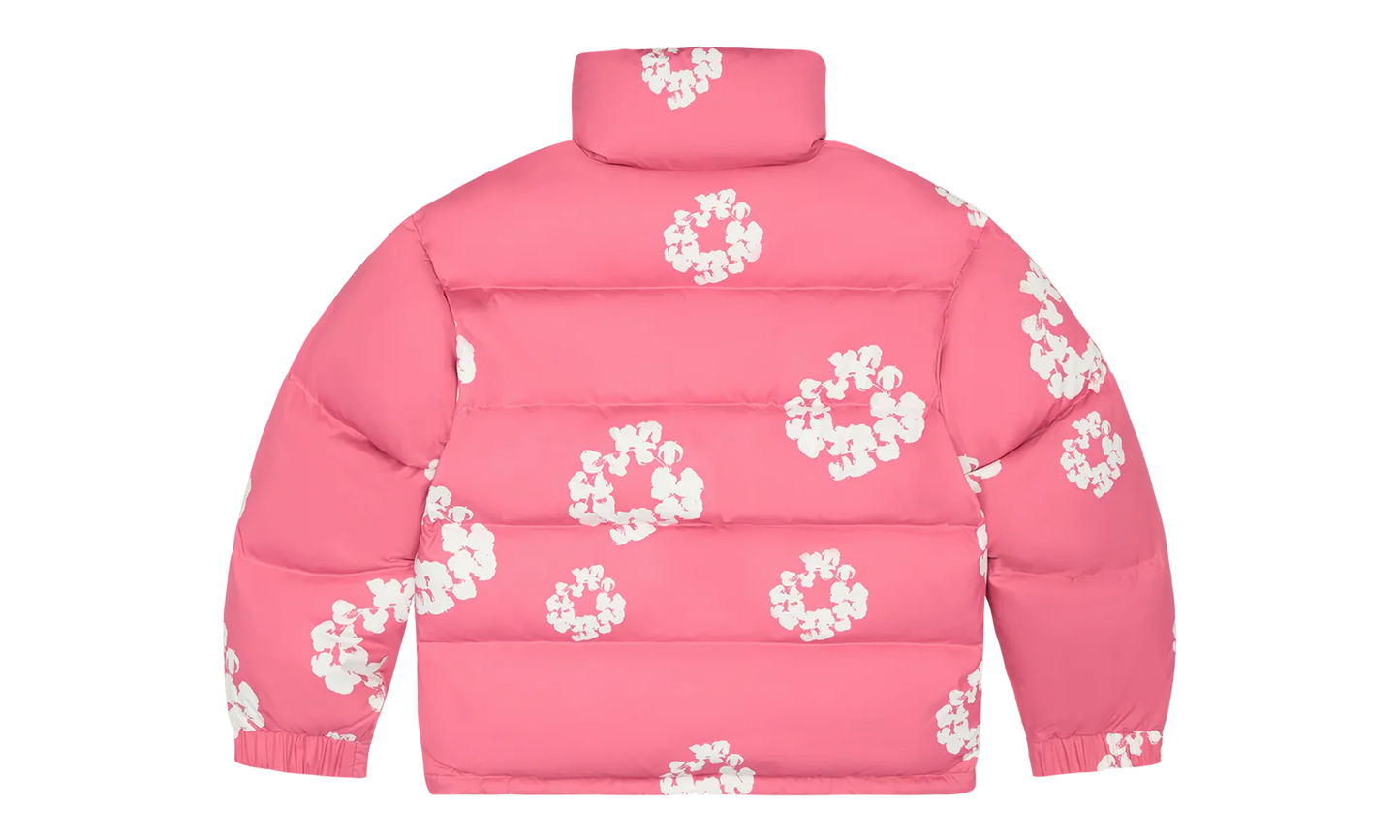 Cotton Wreath Puffer Down Jacket "Pink" DT336