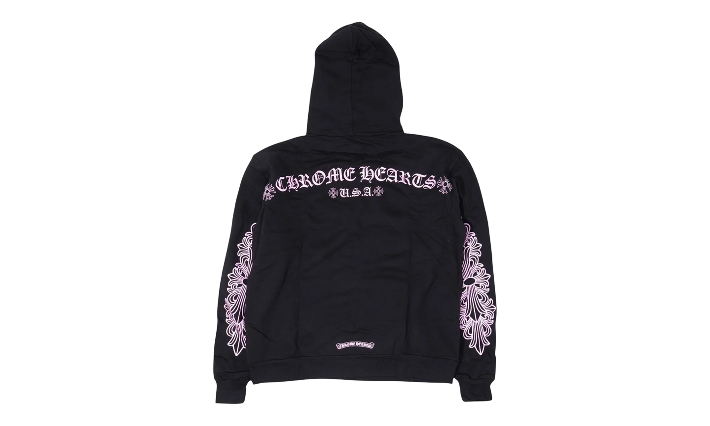 Glitter Shoulder Floral Logo Hoodie "Black / Purple - Friends & Family" CHRM1106