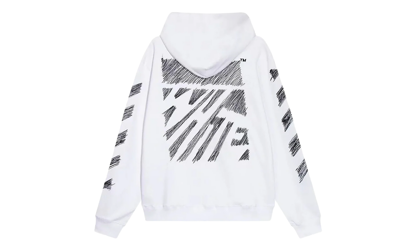 Scribble Boxy Hoodie "White" OMBB110S23FLE0050110