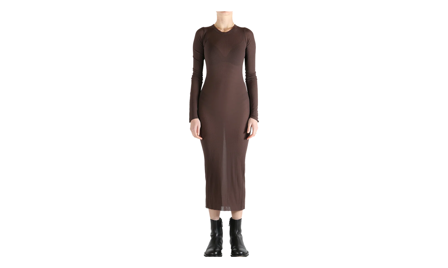 Rib Long-Sleeve Dress WMNS "Macassar" RP01F6546 RC 53