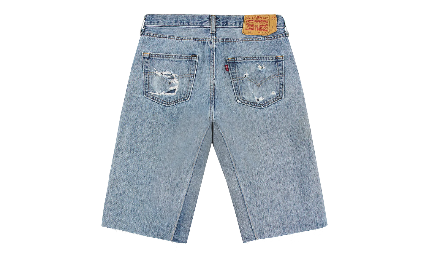 Cowrie Shell Denim Shorts "Medium Wash" BAR17