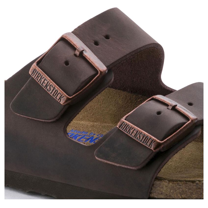 Arizona Oiled Leather Soft Footbed Sandal in Habana