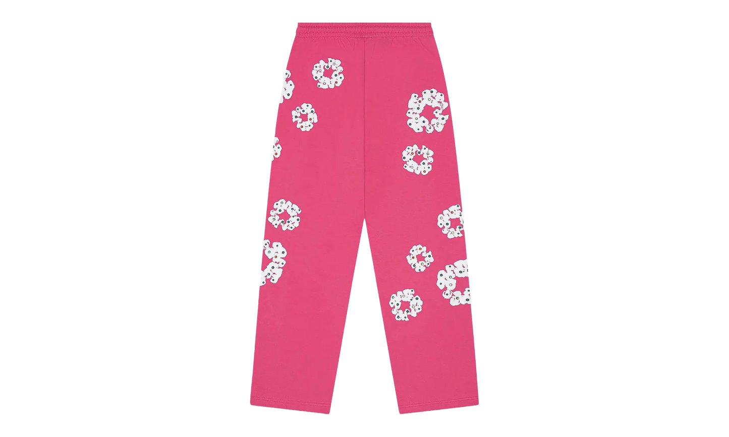 Rhinestone Cotton Wreath Sweatpants "Pink" DT515