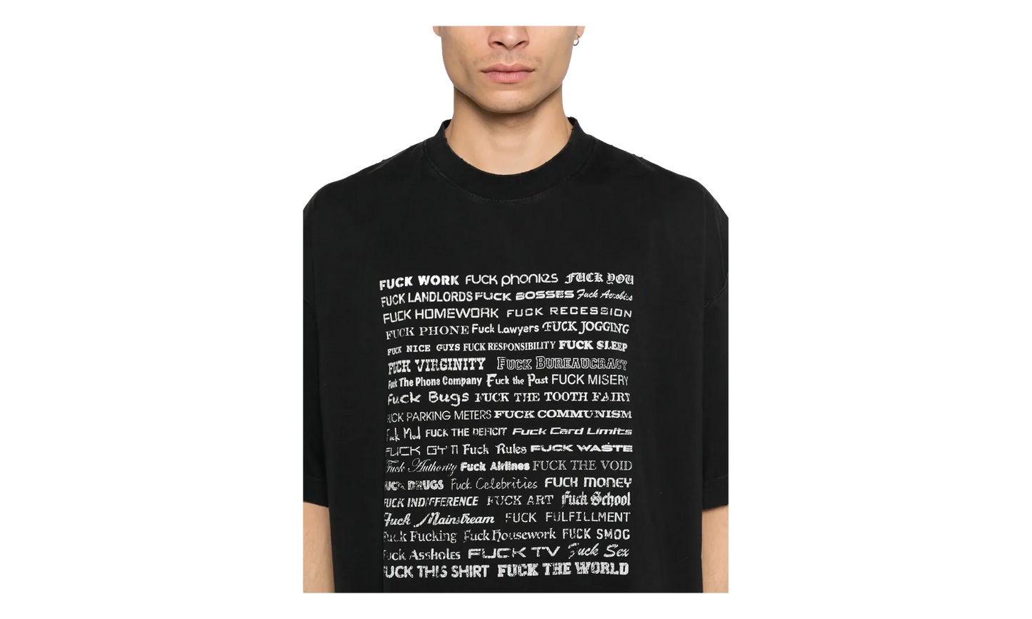 Fuck Everything T-Shirt "Washed Out Black" ME76TR212BX WASH