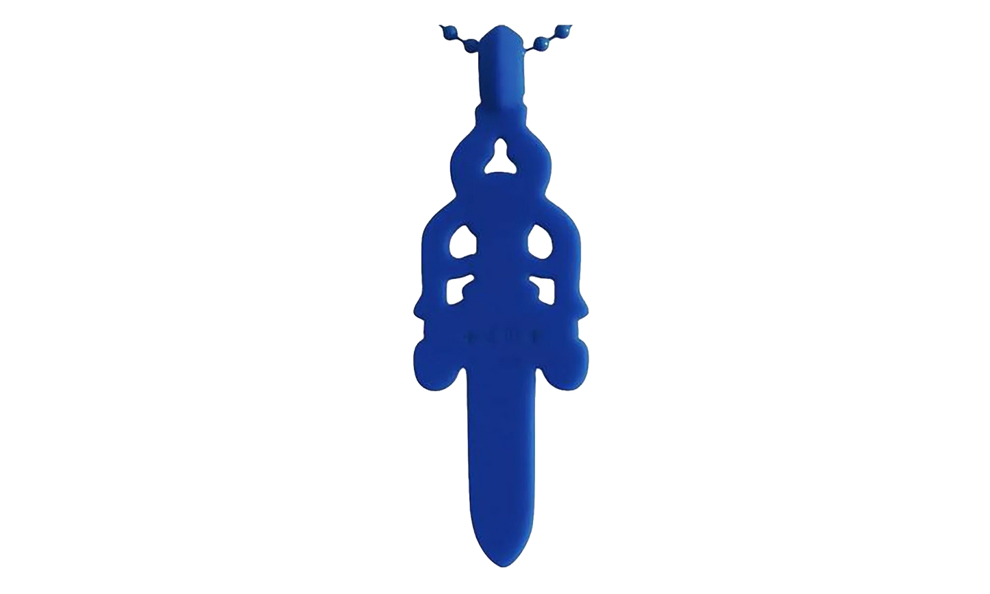 Silicone Dagger Pendant Ball Chain Necklace "Blue" CHRM0887