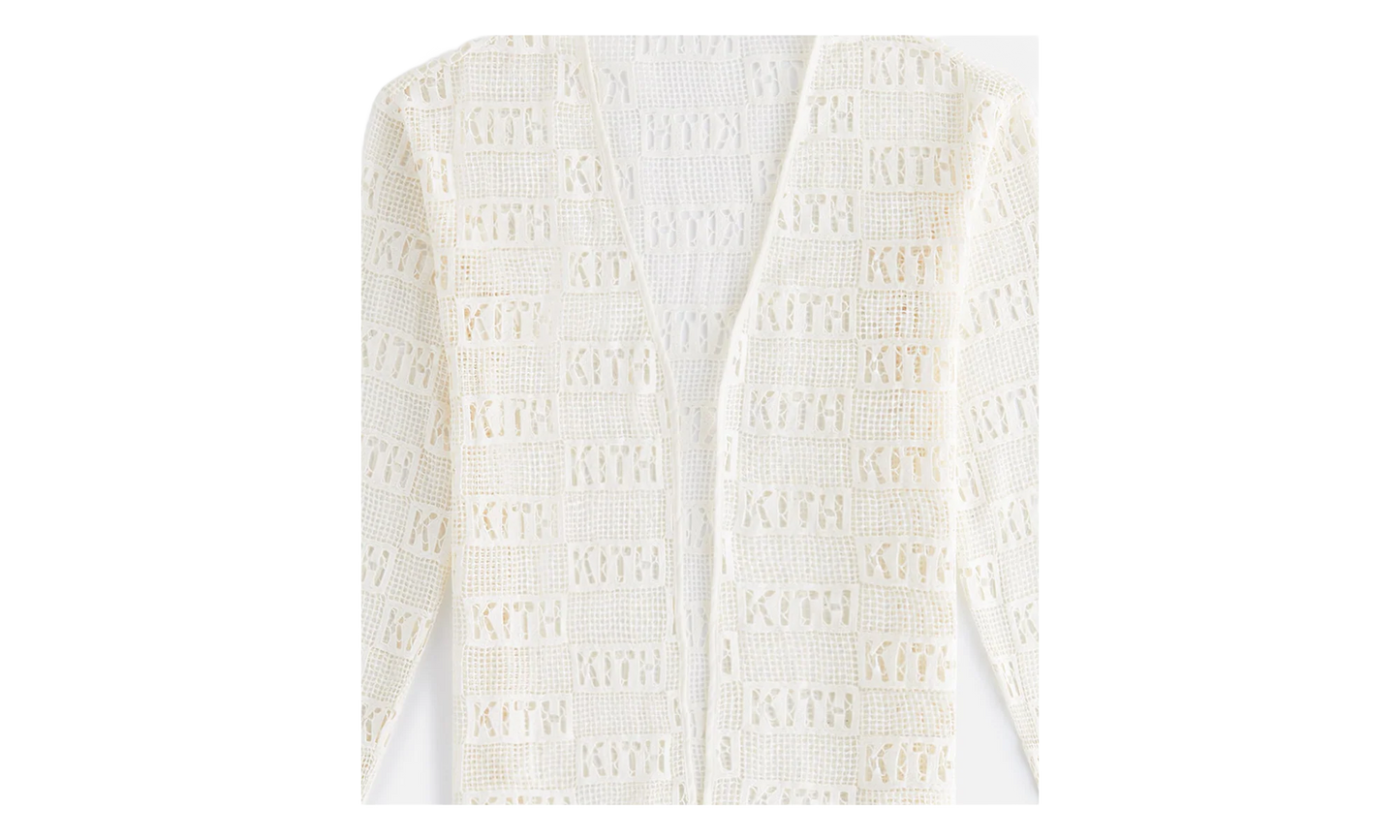 Ethan Logo Lace Cardigan "Off-White" khw010111 114
