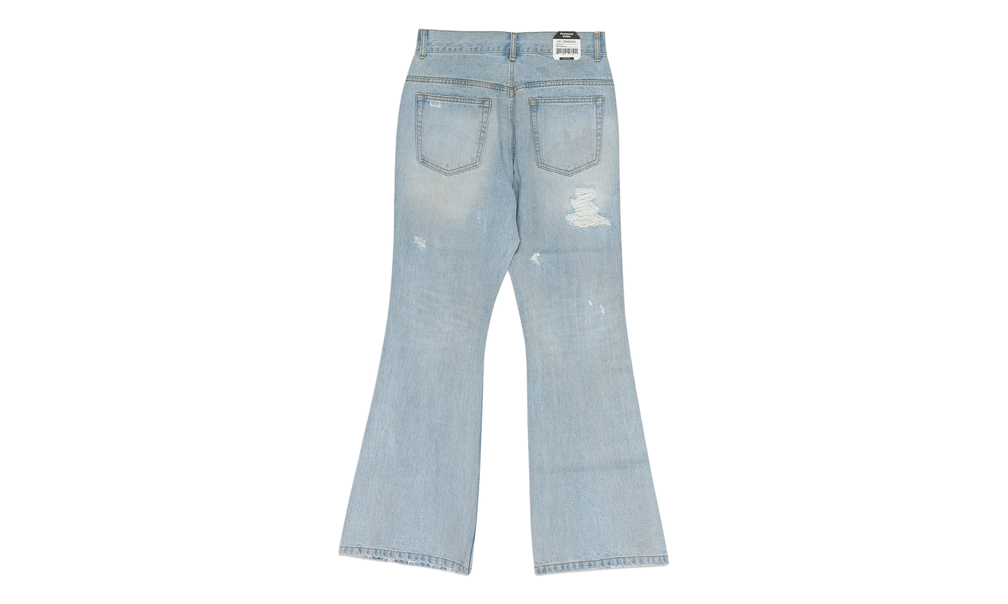 Double Closure Flared Denim "Blue" PI00002