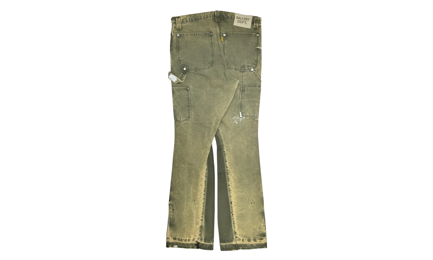 LA Flare Carpenter Pants Paint Splatter "Moss Multi" GDCLFMC