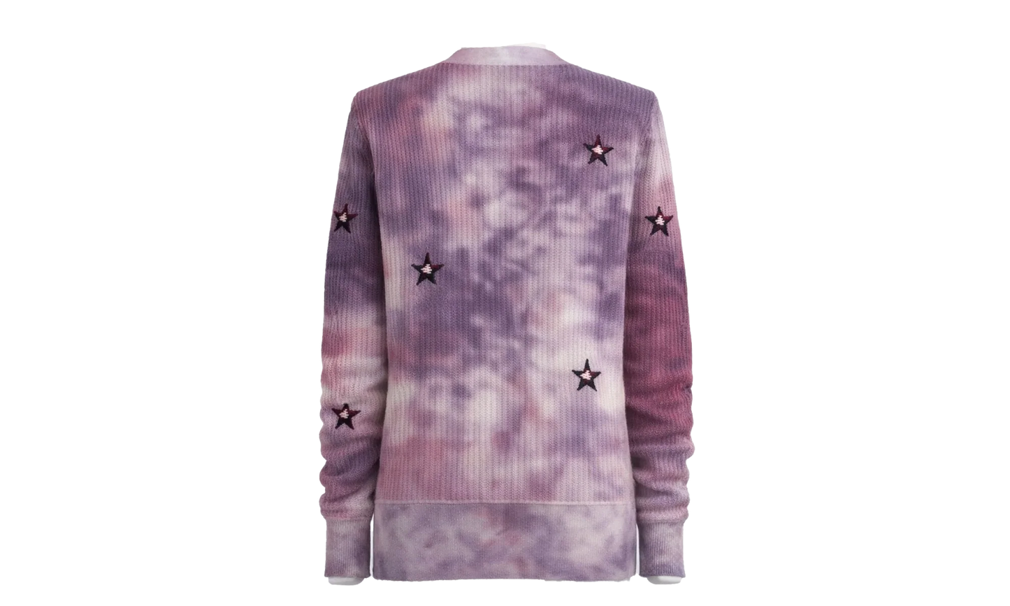 Tie Dye Stars Cardigan Sweater "Multi-Color" Y0W05279CC MUL