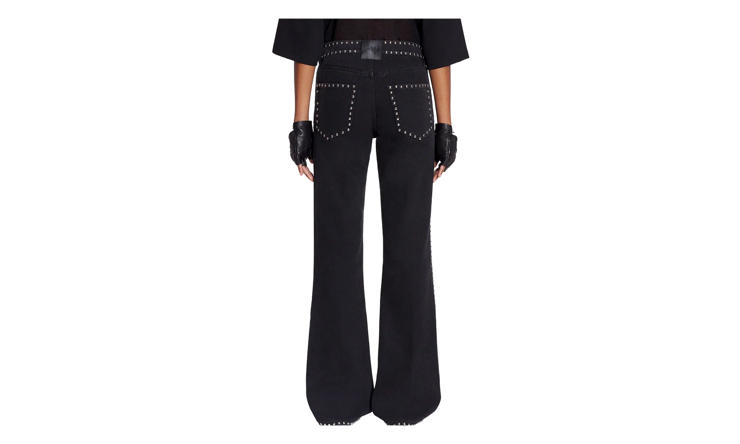 FLARE TROUSERS WITH STUDS "Black" RW TR0246 D074 P24 10