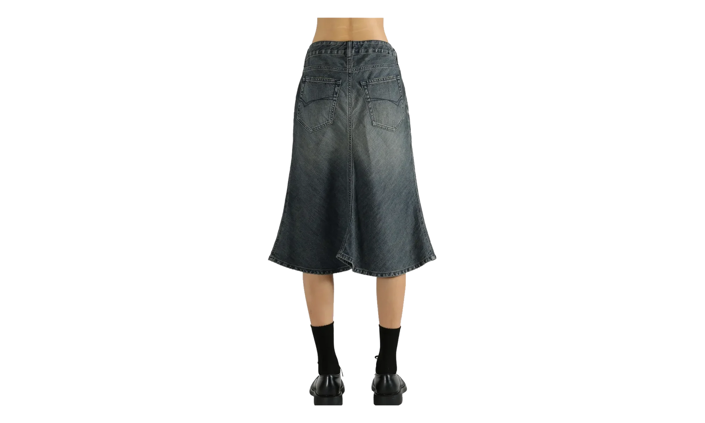 Godet Midi Skirt WMNS "Navy / Green / Yellow" 852330 TTW76 3394