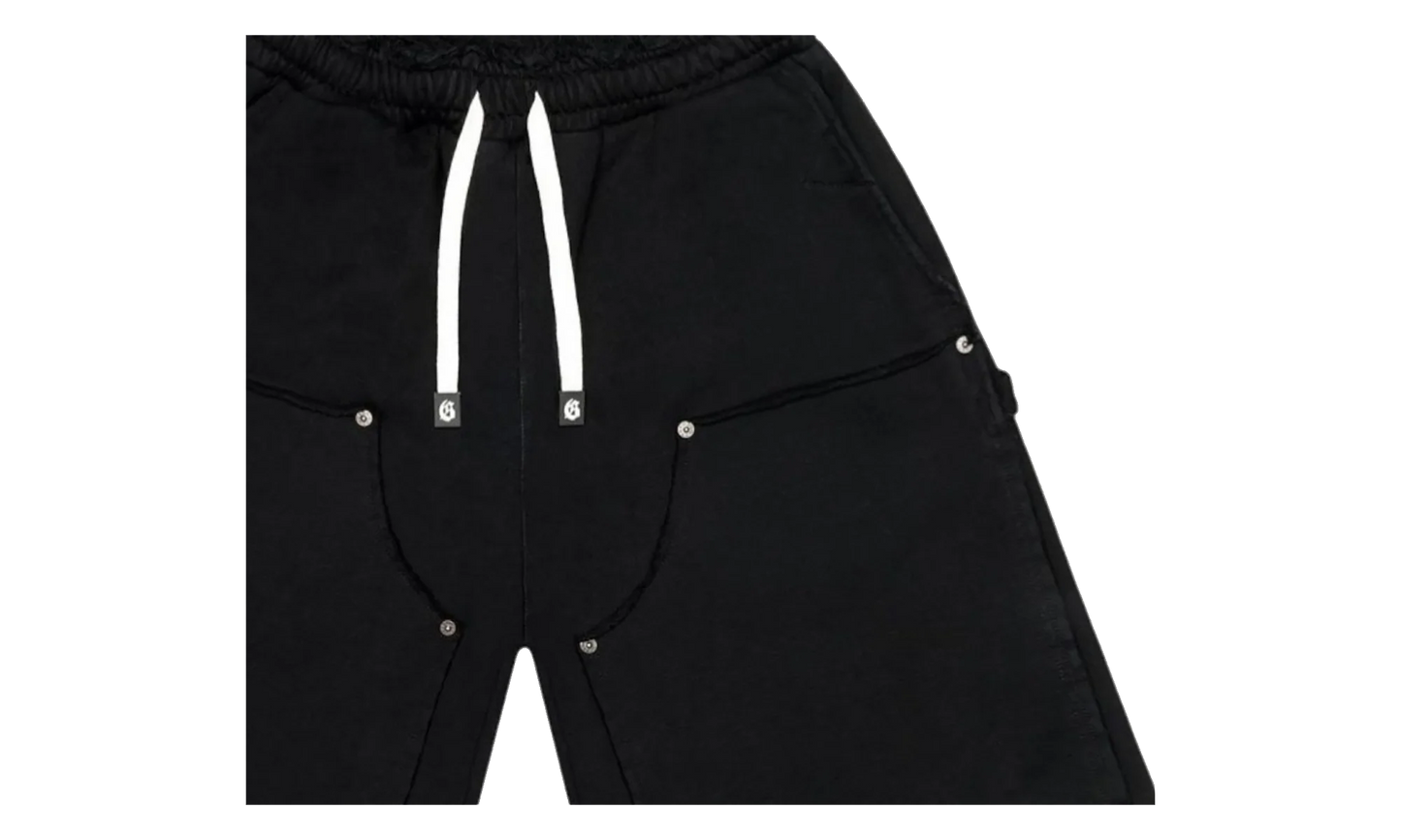 Distressed Carpenter Flat Shorts "Black" GS169