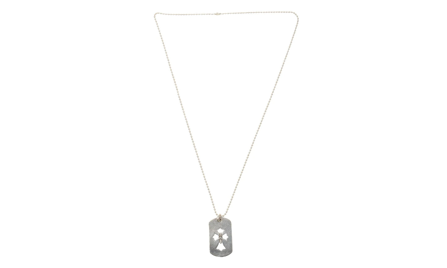 Dagger Dog Tag Pendant & Ball Chain "Silver" CHRM0664