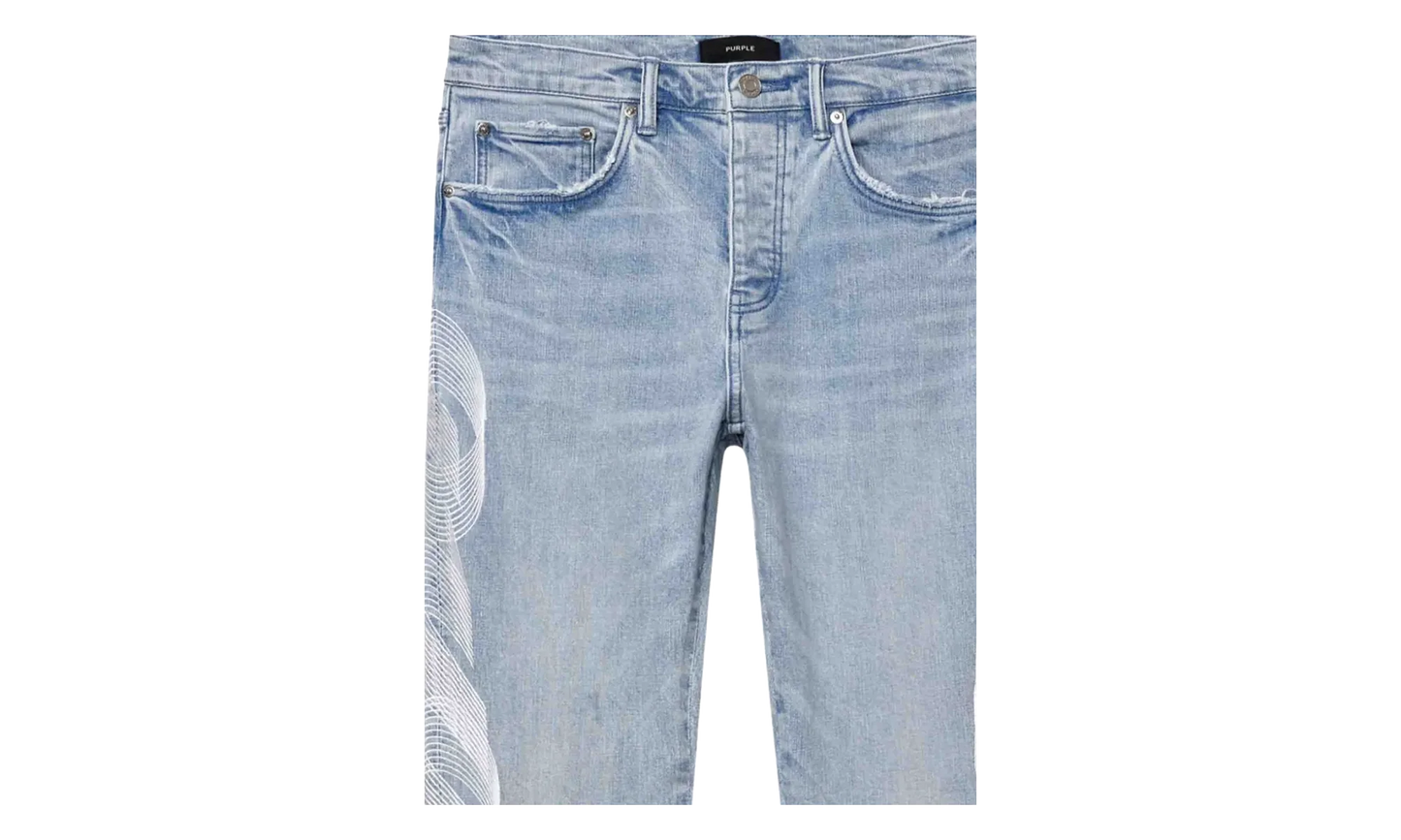 P005 Embroidered Logo Jeans "Light Indigo" P005 LEML226