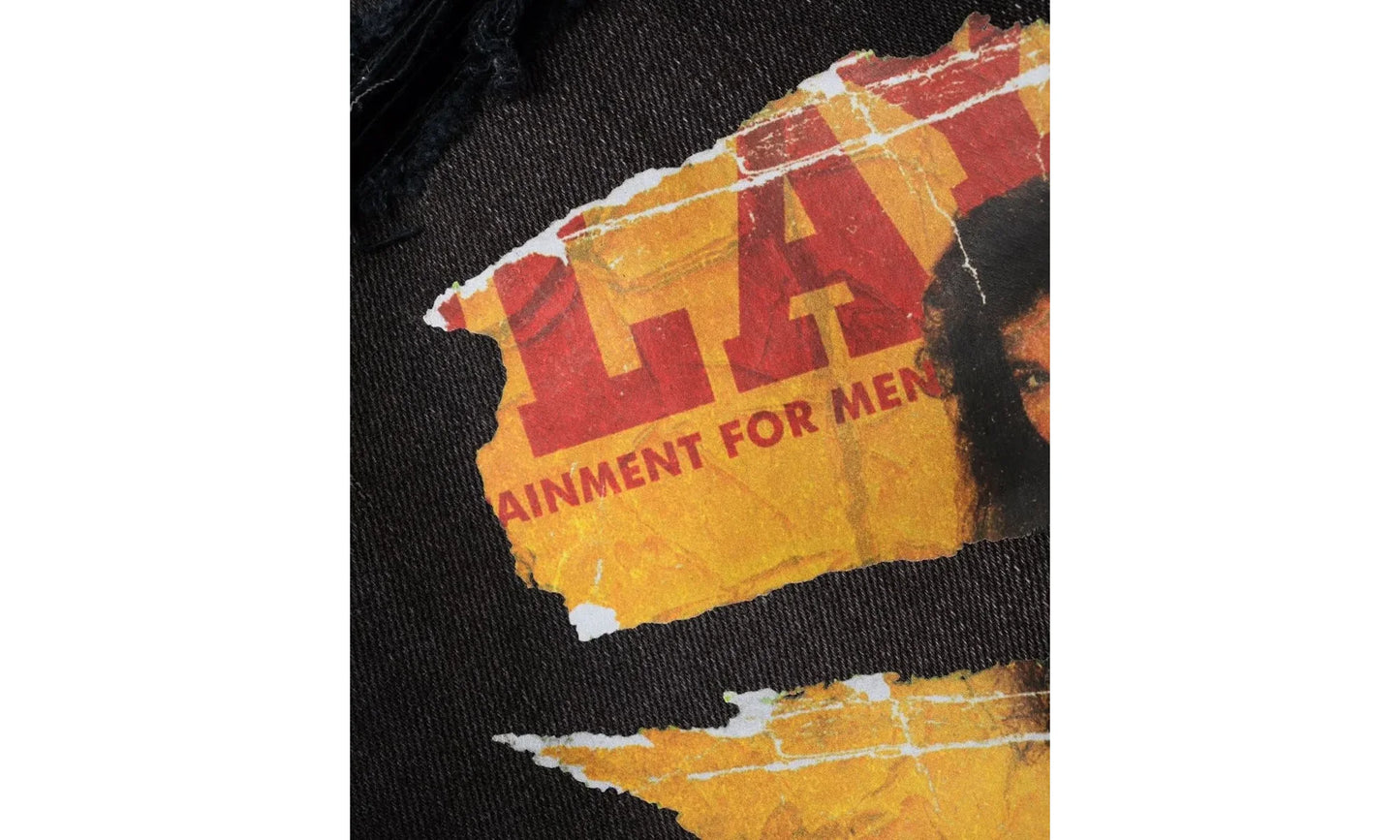 Playboy Magazine Printed Logo Jeans "Aged Black Multi" MDS081 023