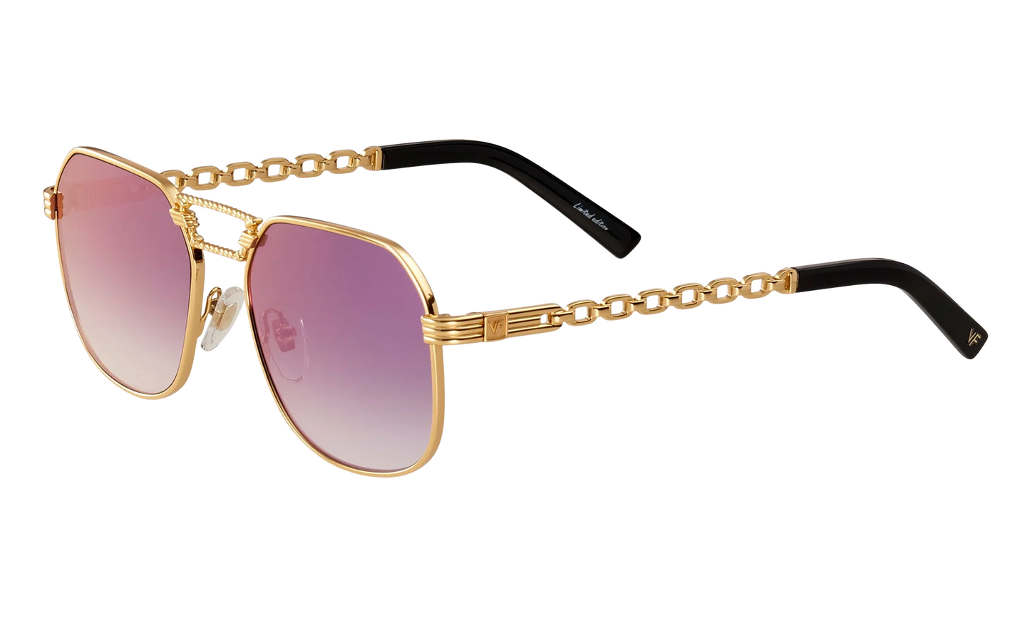 CEO Equestrian 24KT "Yellow Gold / Midnight Blue Gradient Flash Purple Flat" EQCE2 0004 20A1