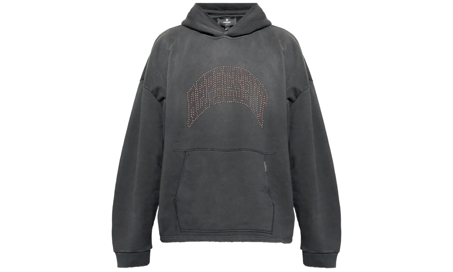 Embellished Hoodie "Stained Black" MLM100437