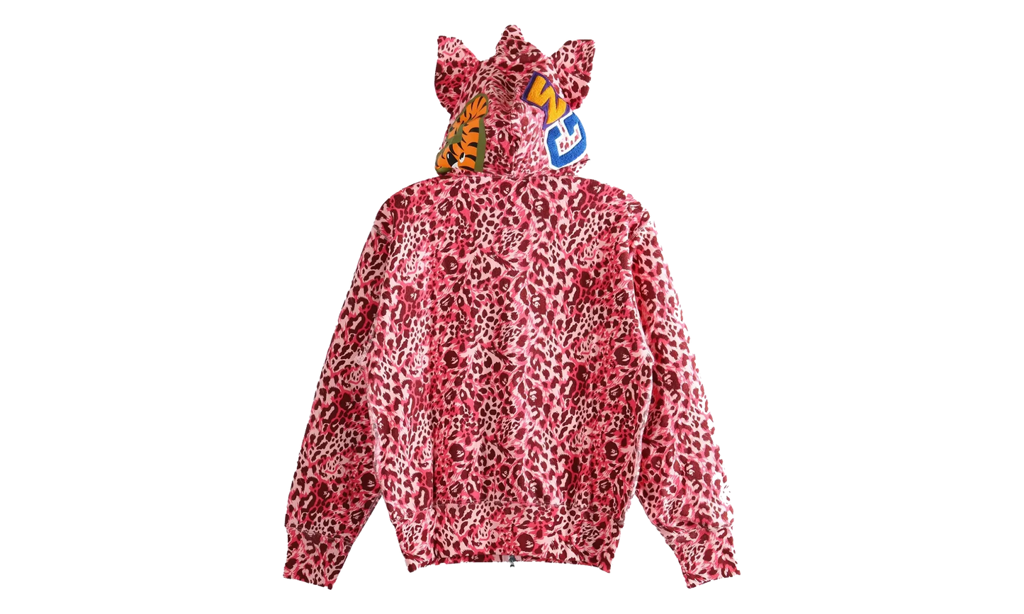 Wild Leopard Pattern Milo Shark Full Zip Hoodie WMNS "Pink Camo" 2L80215001 PNK