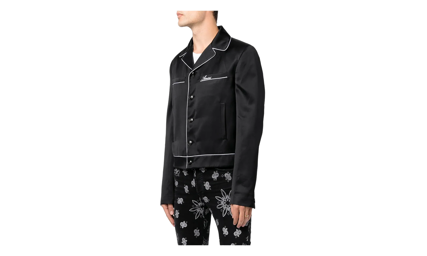 Long-Sleeve Pajama Jacket "Black" MSL004 001