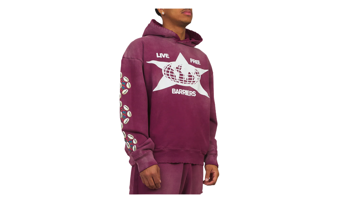 Cowrie Shell Hoodie "Maroon" BAR22