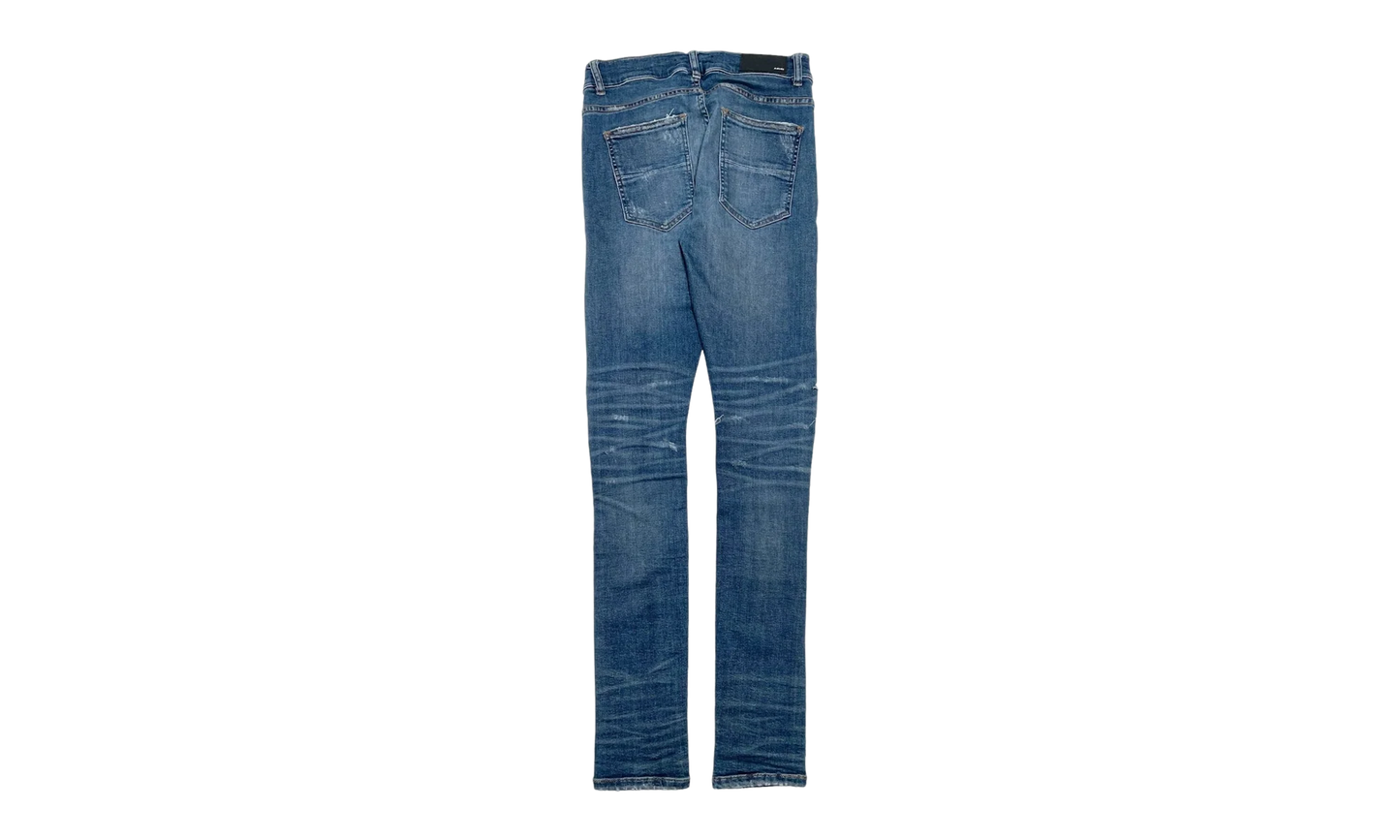 MX1 White Leather Patchwork Jeans "Classic Indigo (2017)" AMLPWJCI2017