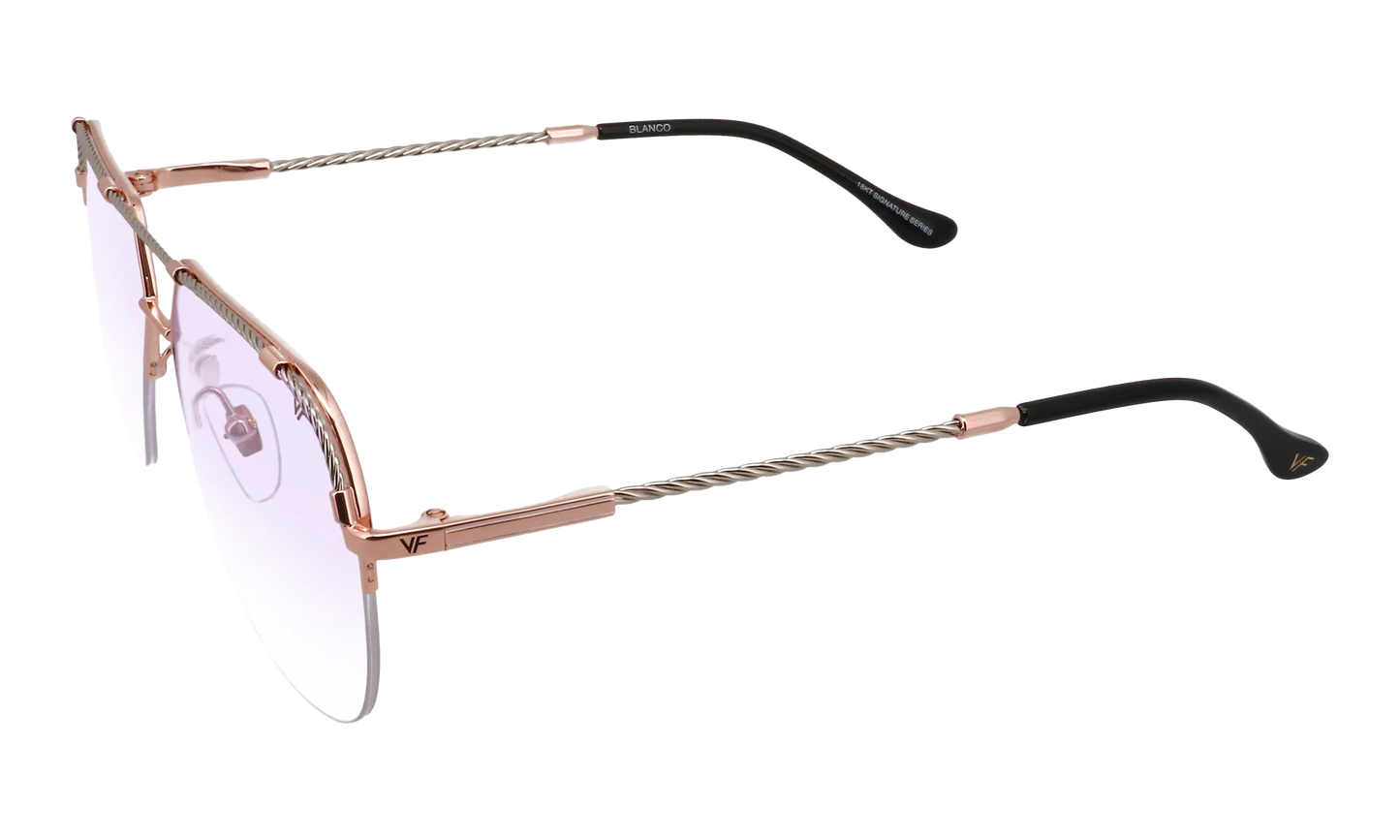 Blanco Half Rim 24KT Two-Tone "Rose / White Gold / Purple Gradient Photochromatic" HRBA2 0009 2D3