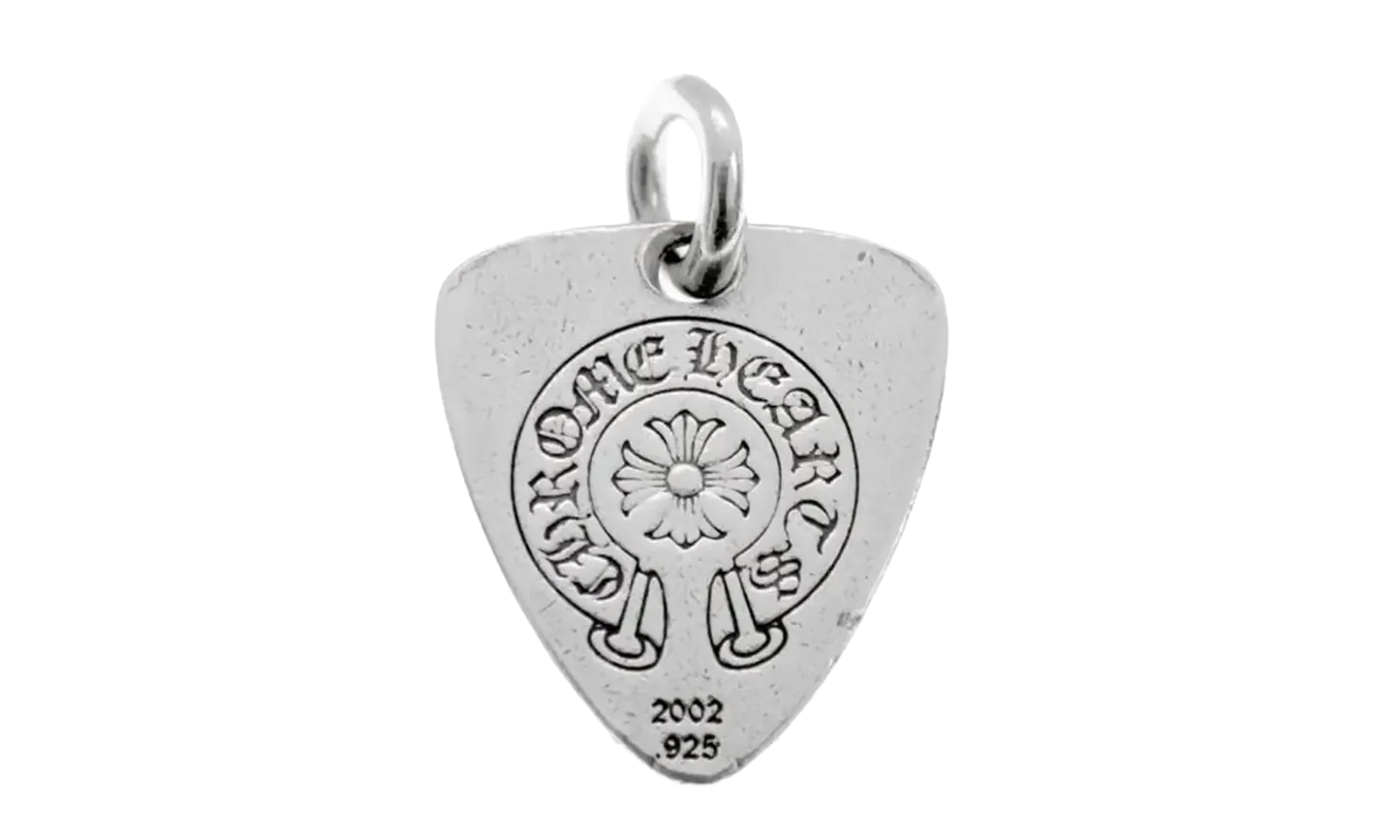 stones lip tongue Guitar Pick Charm & Ball Chain "Silver" CHRM0735