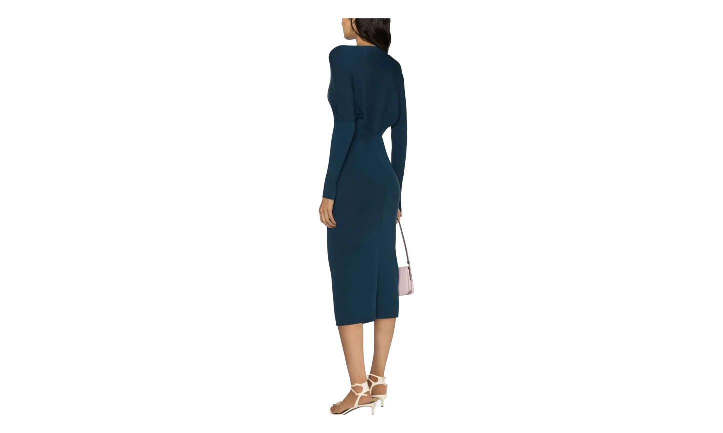 RIBBED LONG BUTTONED DRESS "SAPPHIRE" RW DR0043 K010 H23 271
