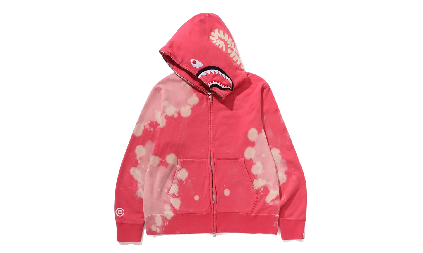 Hand Dye Shark Full Zip Hoodie "Red" 1L30 115 002 RED
