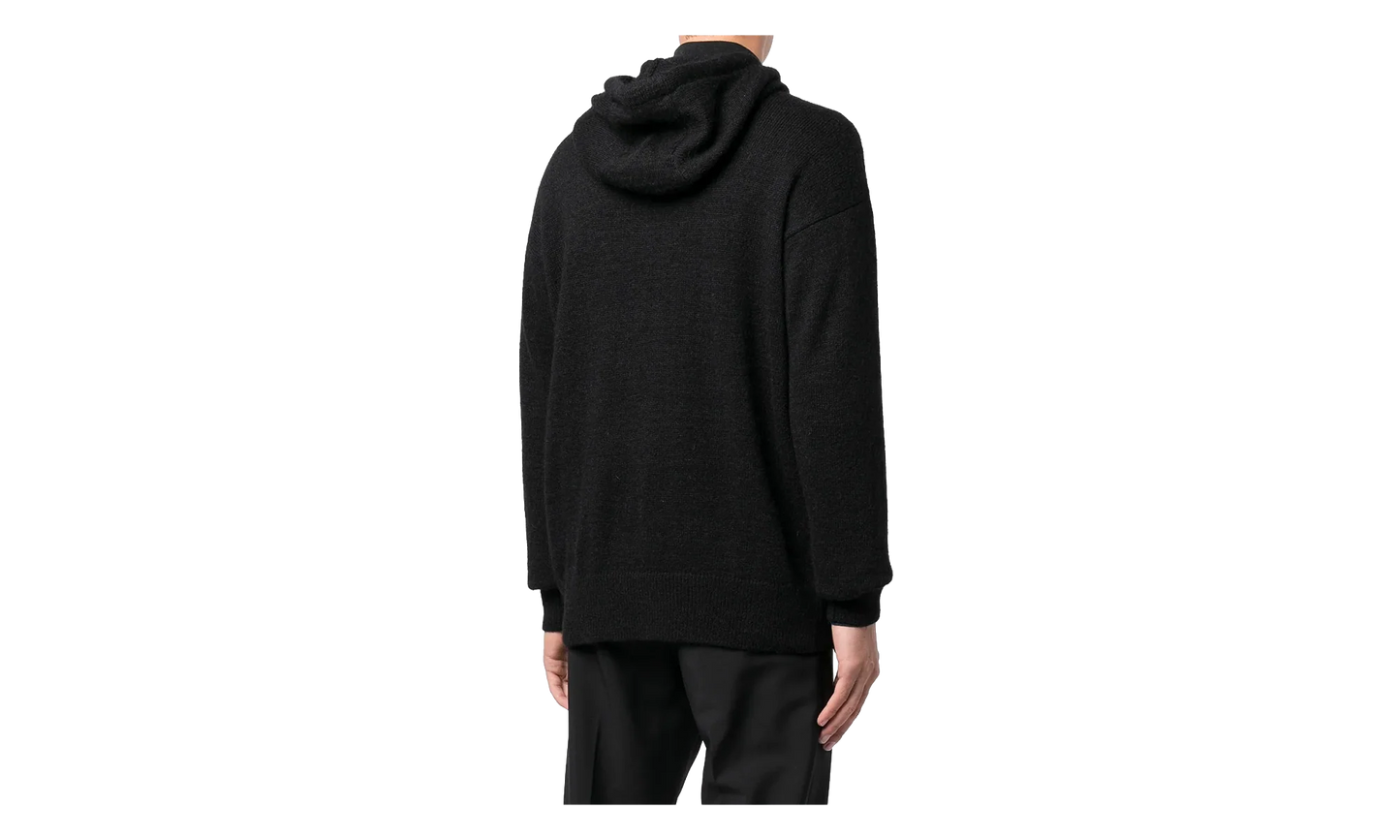 Logo-Intarsia Knitted Hooded Sweatshirt "Black" MON10