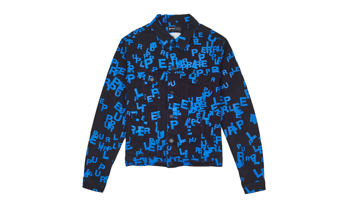 BLACK/BLUE LETTERS SCREEN PRINT TRUCKER "Black" P024 BBSP123