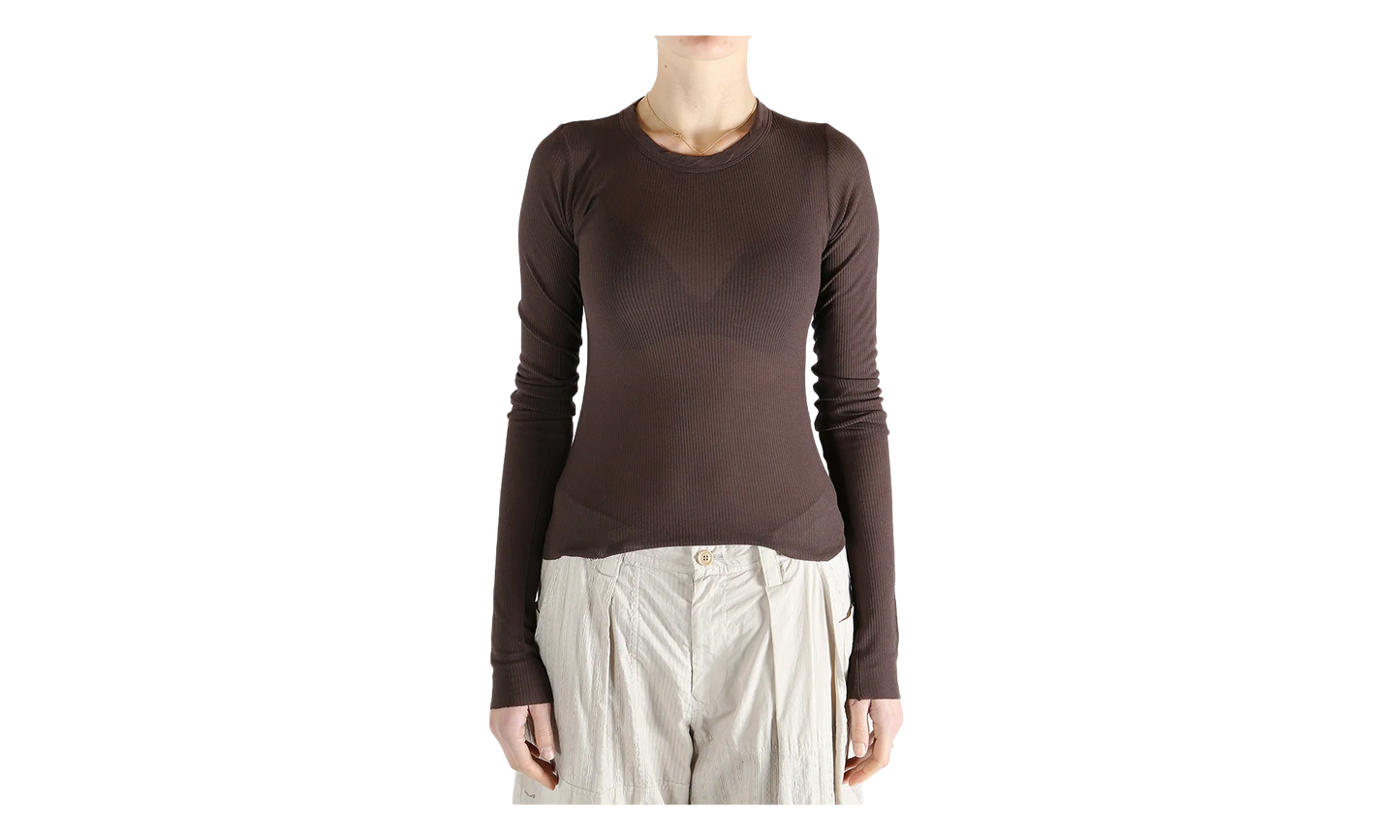 Cropped Rib Long Sleeve T-Shirt WMNS "Macassar" RP01F6209 RC 53
