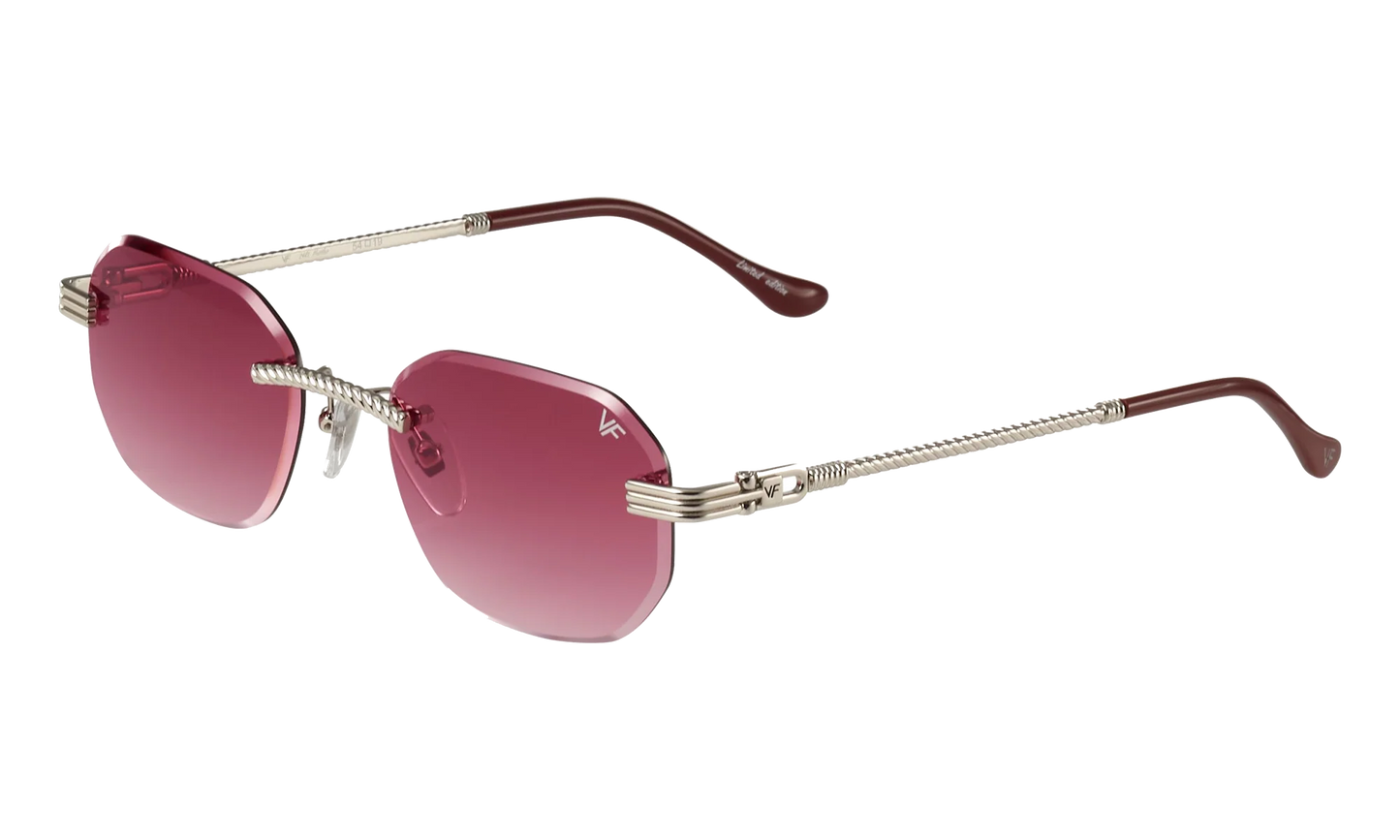 Hustler Rimless Drill Mount 24KT "White Gold / Burgundy Gradient" DMHU2 0043 42D8