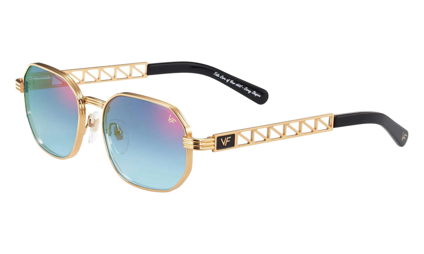 Hustler Jacques Cartier Edition 24KT "Yellow Gold / Royal Blue Two-Tone Multi Flash" JCHU2 0005 11C3