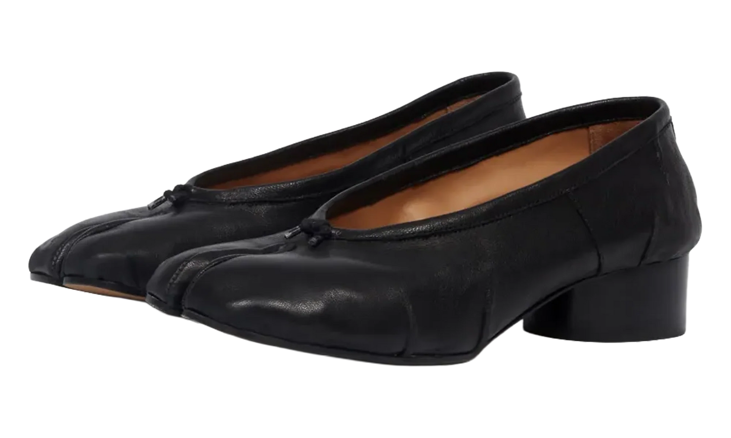 Leather Heeled Tabi Ballerina Flats WMNS "Black" S58WZ0128P6378T8013