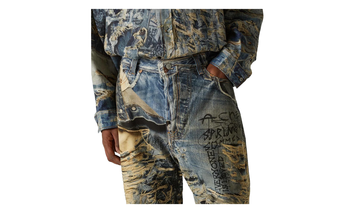 Torn Scribble Denim "Blue" P01004671