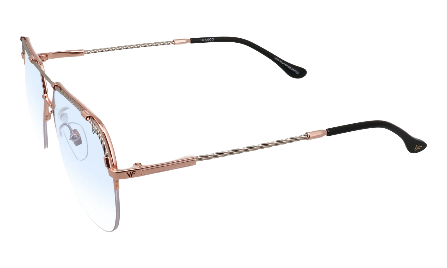 Blanco Half Rim 24KT Two-Tone "Rose / White Gold / Blue Gradient Photochromatic" HRBA2 0007 17A4